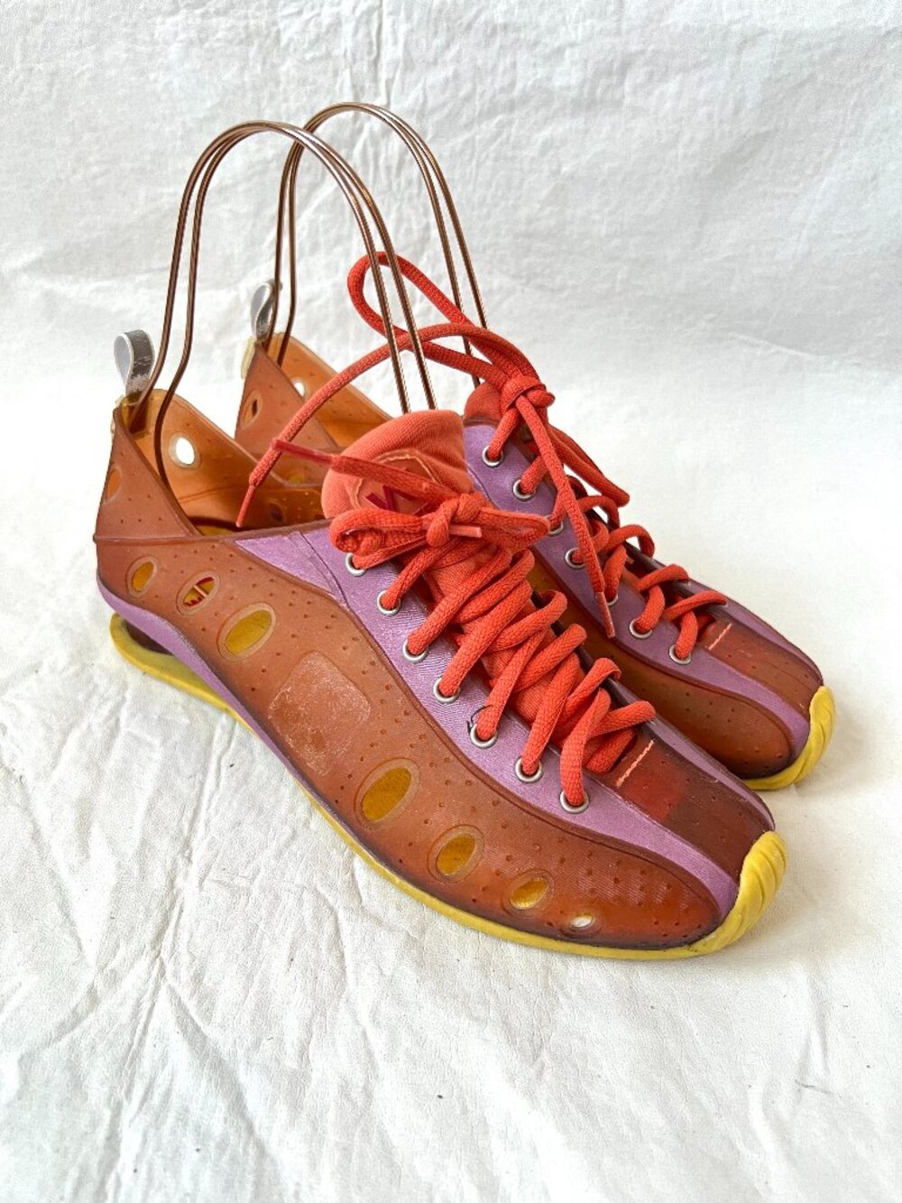 y2k jelly shoes sneaker Wanted Player orange purple lace up womens 9 low top